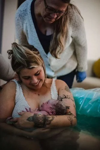 A newborn baby at home