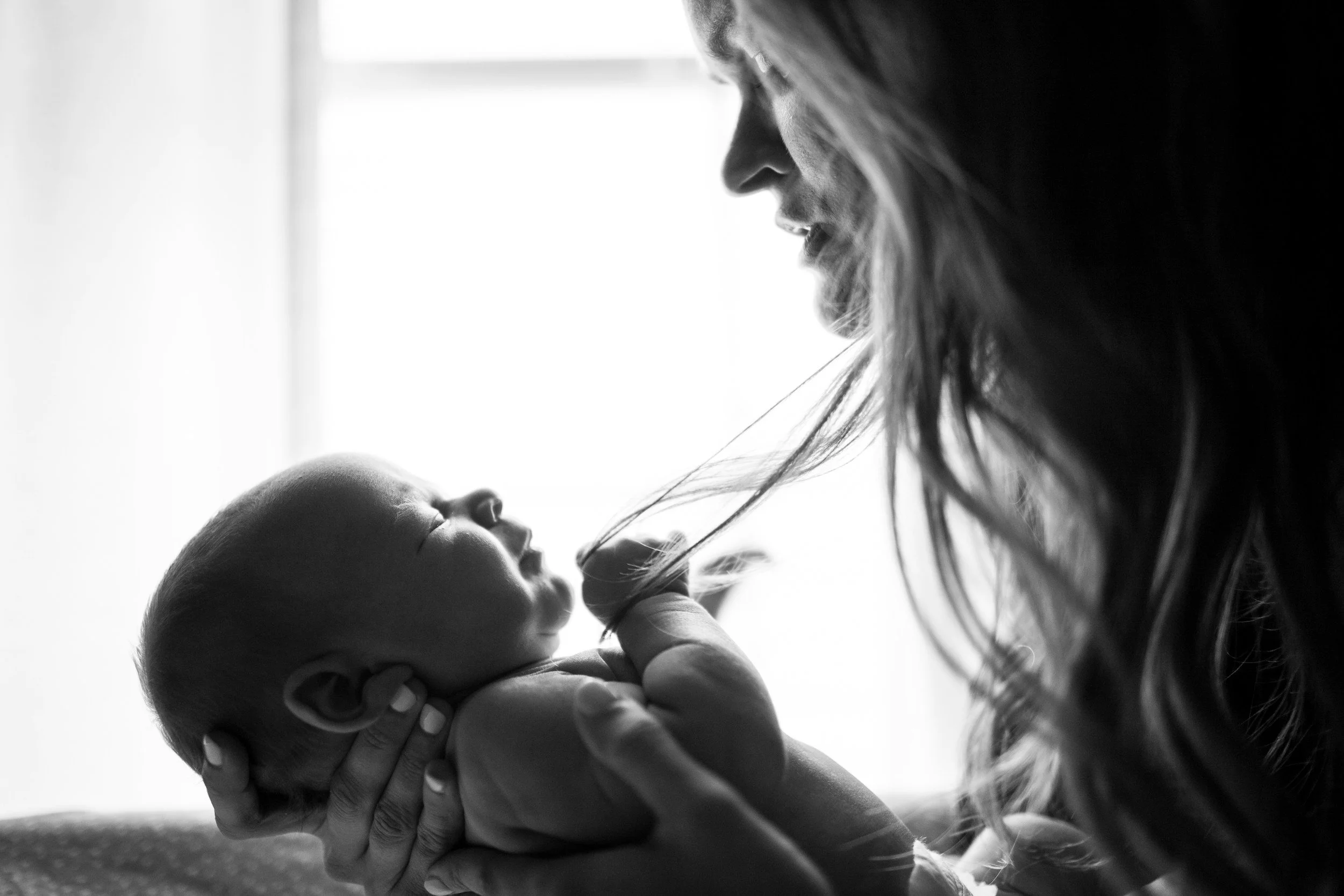 Newborn resting at home after birth